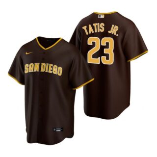 Men's #23 Fernando Tatis Jr. San Diego Padres Cool Base Jersey Brown