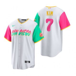 Youth San Diego Padres Ha Seong Kim White City Connect Stitched Jersey