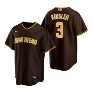 Men's #3 Ian Kinsler San Diego Padres Cool Base Jersey Brown