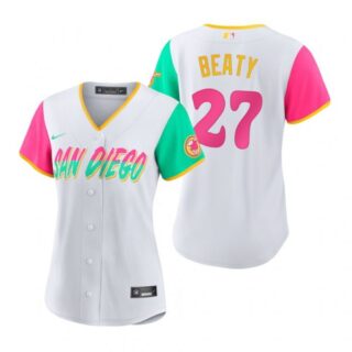 Women's San Diego Padres Matt Beaty White City Connect Stitched Jersey