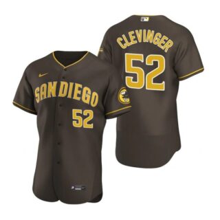 Men's #52 Mike Clevinger San Diego Padres Flex Base Jersey Brown