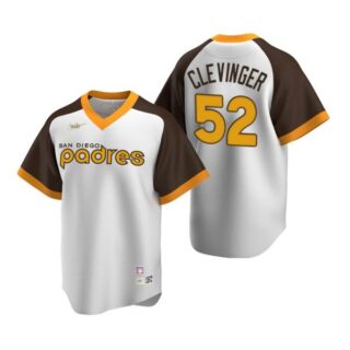 Men's #52 Mike Clevinger San Diego Padres Cool Base Jersey White Cooperstown
