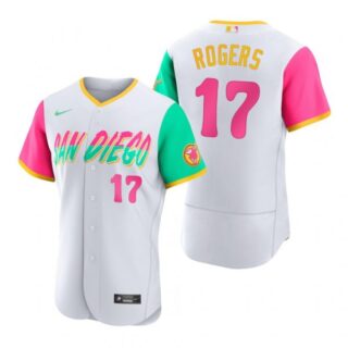 Men's Flex Base San Diego Padres Taylor Rogers White City Connect Stitched Jersey