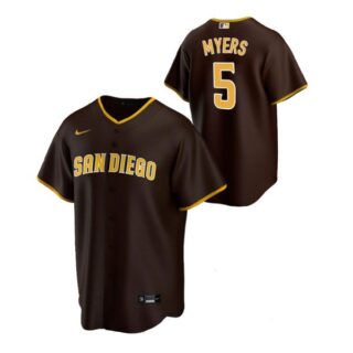 Men's #5 Wil Myers San Diego Padres Cool Base Jersey Brown