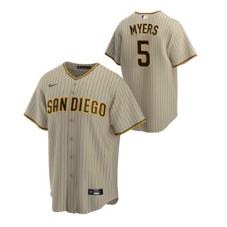 Men's #5 Wil Myers San Diego Padres Cool Base Jersey Sand Brown