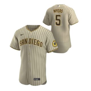 Men's #5 Wil Myers San Diego Padres Tan Brown Jersey Tan Brown