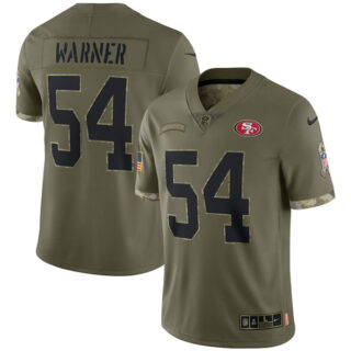 Youth Fred Warner San Francisco 49ers Olive 2022 Salute To Service Jersey Stitched
