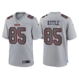 Women's San Francisco 49ers George Kittle Gray Atmosphere Fashion Stitched Jersey