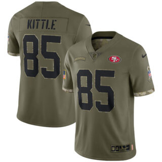 Youth George Kittle San Francisco 49ers Olive 2022 Salute To Service Jersey Stitched
