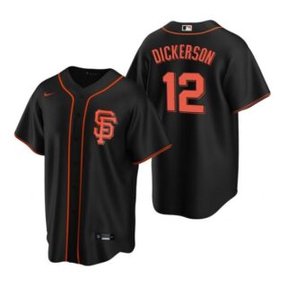 Men's #12 Alex Dickerson San Francisco Giants Cool Base Jersey Black