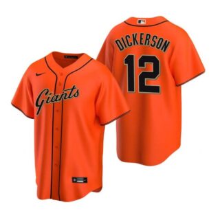 Men's #12 Alex Dickerson San Francisco Giants Cool Base Jersey Orange