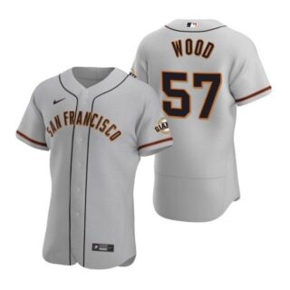 Men's #57 Alex Wood San Francisco Giants Flex Base Jersey Gray