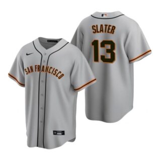 Men's #13 Austin Slater San Francisco Giants Cool Base Jersey Gray