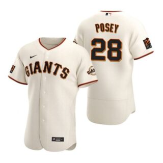 Men's #28 Buster Posey San Francisco Giants Flex Base Jersey Cream