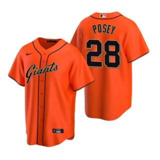 Men's #28 Buster Posey San Francisco Giants Cool Base Jersey Orange