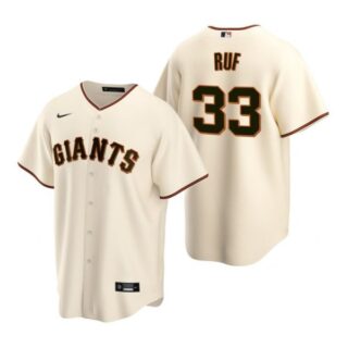 Men's #33 Darin Ruf San Francisco Giants Cool Base Jersey Cream