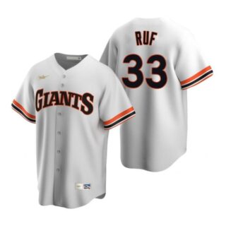 Men's #33 Darin Ruf San Francisco Giants Cool Base Jersey White Cooperstown