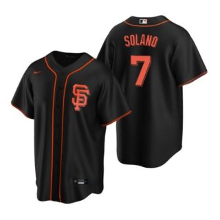 Men's #7 Donovan Solano San Francisco Giants Cool Base Jersey Black