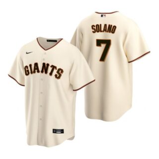 Men's #7 Donovan Solano San Francisco Giants Cool Base Jersey Cream