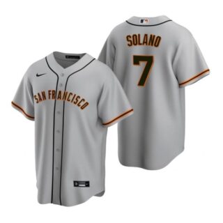 Men's #7 Donovan Solano San Francisco Giants Cool Base Jersey Gray