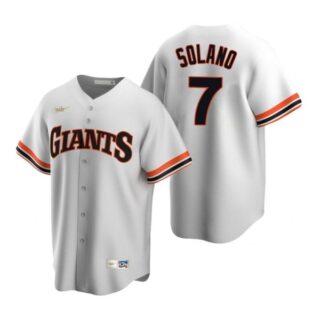 Men's #7 Donovan Solano San Francisco Giants Cool Base Jersey White Cooperstown