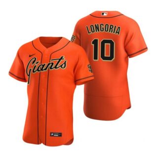 Men's #10 Evan Longoria San Francisco Giants Flex Base Jersey Orange