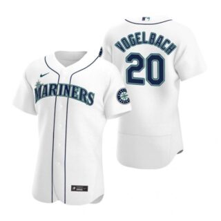 Men's Daniel Vogelbach Seattle Mariners Flex Base Jersey Black Golden White