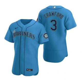 Men's J.P. Crawford Seattle Mariners Flex Base Jersey Aqua Royal