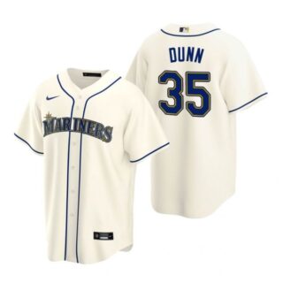 Men's Justin Dunn Seattle Mariners Cool Base Jersey Cream Cream