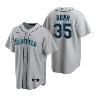 Men's Justin Dunn Seattle Mariners Cool Base Jersey Cream Gray