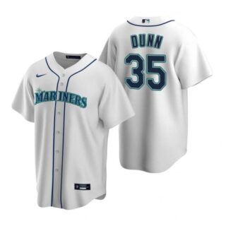 Men's Justin Dunn Seattle Mariners Cool Base Jersey Cream White