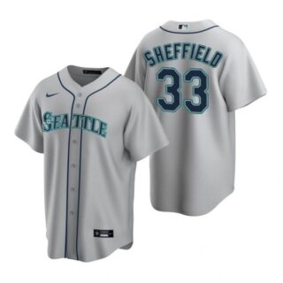 Men's Justus Sheffield Seattle Mariners Cool Base Jersey Gray Gray