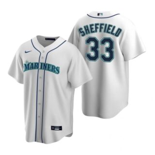 Men's Justus Sheffield Seattle Mariners Cool Base Jersey Gray White