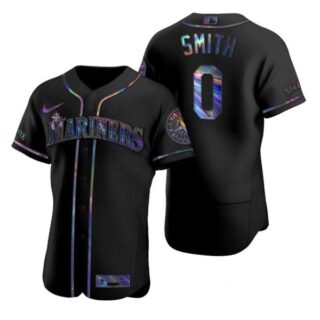 Men's Mallex Smith Seattle Mariners Flex Base Jersey Aqua Black Holographic