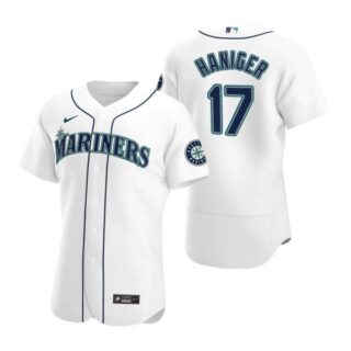 Men's Mitch Haniger Seattle Mariners Flex Base Jersey Aqua White