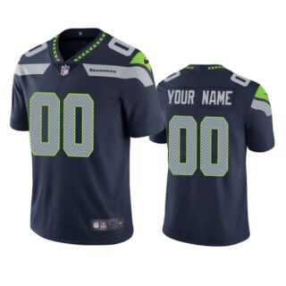 Men's Custom Seattle Seahawks Limited Jersey Stitched Navy