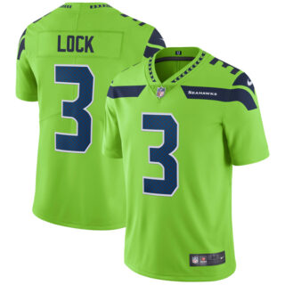 Men's Seattle Seahawks Drew Lock Neon Green Vapor Limited Stitched Jersey