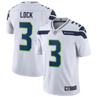 Men's Seattle Seahawks Drew Lock White Vapor Limited Stitched Jersey