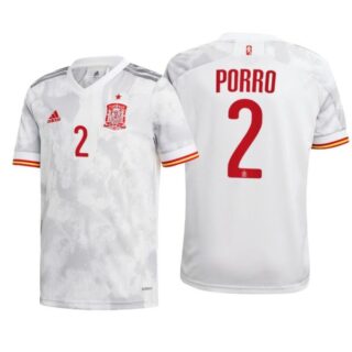 Men's Pedro Porro Spain National Soccer Team White Away Jersey
