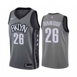 Men's Spencer Dinwiddie Brooklyn Nets Basketball Jersey Gray