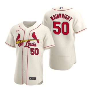 Men's Adam Wainwright St. Louis Cardinals Flex Base Jersey White WS Cream