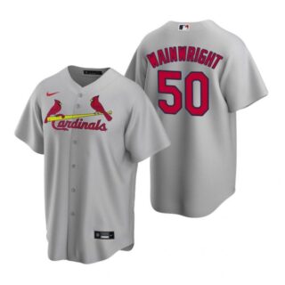 Men's Adam Wainwright St. Louis Cardinals Cool Base Jersey Cream Gray