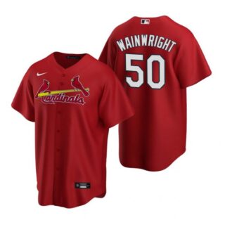 Men's Adam Wainwright St. Louis Cardinals Cool Base Jersey Cream Red