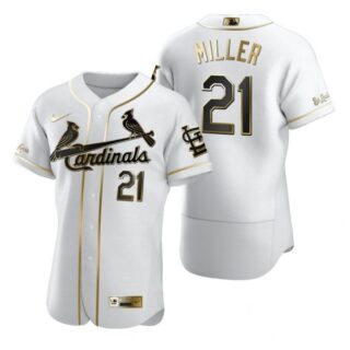 Men's Andrew Miller St. Louis Cardinals Flex Base Jersey Light Blue White Golden