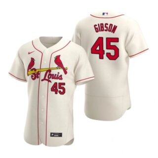 Men's Bob Gibson St. Louis Cardinals Flex Base Jersey White Cream