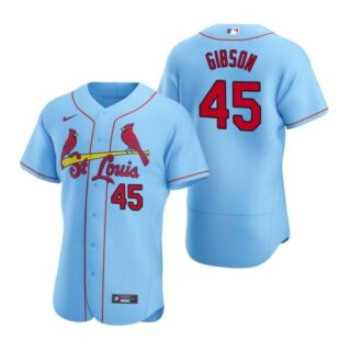 Men's Bob Gibson St. Louis Cardinals Flex Base Jersey White Light Blue