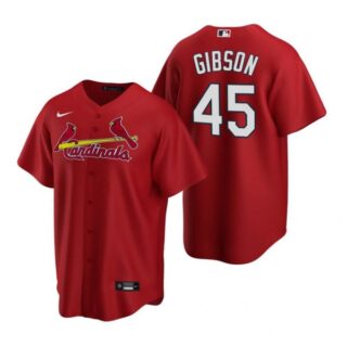 Men's Bob Gibson St. Louis Cardinals Cool Base Jersey White Red