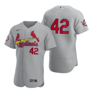 Men's Jackie Robinson St. Louis Cardinals Flex Base Jersey Gray Gray