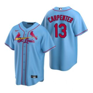 Men's Matt Carpenter St. Louis Cardinals Cool Base Jersey White Light Blue