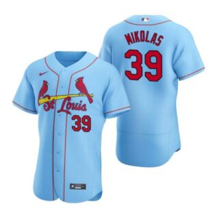 Men's Miles Mikolas St. Louis Cardinals Flex Base Jersey Black Holographic Light Blue
